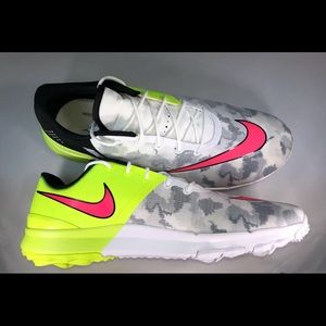 NIKE FLEX MEN GOLF SHOE WH/RACER PINK/BLACK/VOLT